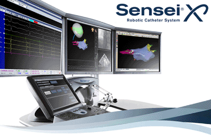 Image: The Sensei-X robotic catheter system (photo courtesy Hansen Medical).